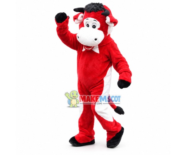 Red Cattle of Street Shot Mascot Costume Red Cattle of Street Shot Mascot Costume