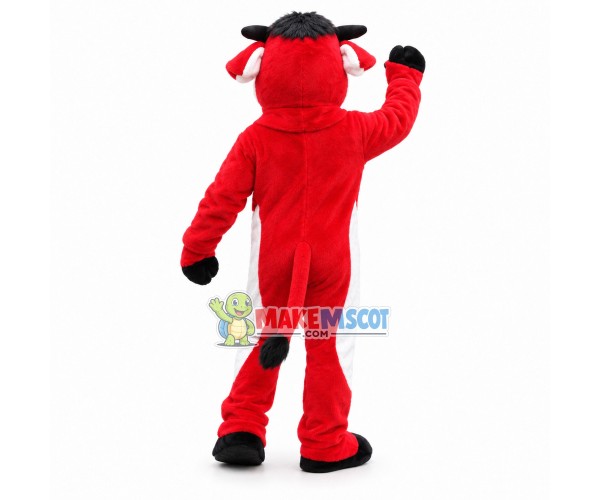 Red Cattle of Street Shot Mascot Costume Red Cattle of Street Shot Mascot Costume