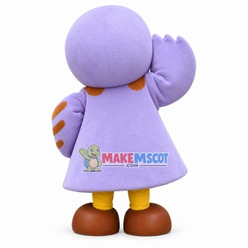 Lilac Penguin Receptionist Mascot Costume Lilac Penguin Receptionist Mascot Costume