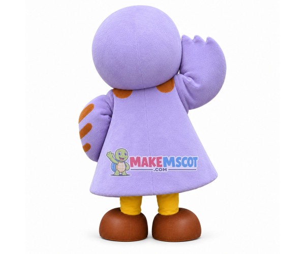 Lilac Penguin Receptionist Mascot Costume