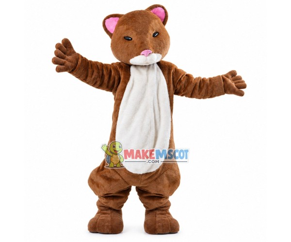Depressed Pink-eared Chipmunk Mascot Costume Depressed Pink-eared Chipmunk Mascot Costume