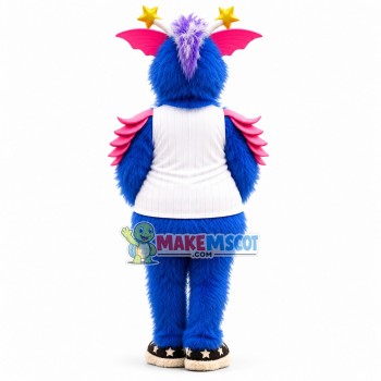 Long Wool Dragon With Star Horns Mascot Costume Long Wool Dragon With Star Horns Mascot Costume