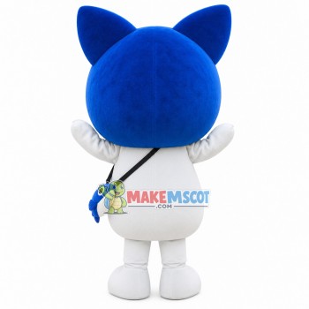 Bright Cartoon Cat Carrying Fish Bag Mascot Costume