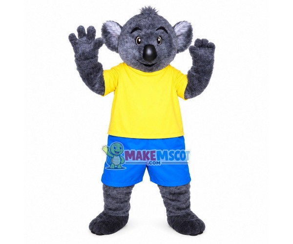Bright Soft Gray Koala Mascot Costume