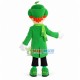 Cheerful Man Wearing Green Windbreaker Mascot Costume Cheerful Man Wearing Green Windbreaker Mascot Costume