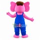 The Pleased Pink Little Elephant Mascot Costume The Pleased Pink Little Elephant Mascot Costume