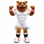 Brown Bear With Strong Chest Muscles Mascot Costume