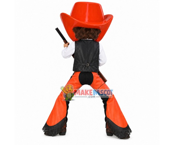 Western Cowboy Holding Shotgun Mascot Costume Western Cowboy Holding Shotgun Mascot Costume