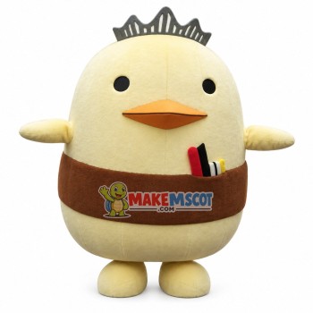Chubby Yellow Crown Chicken Mascot Costume Chubby Yellow Crown Chicken Mascot Costume