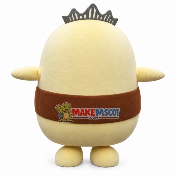 Chubby Yellow Crown Chicken Mascot Costume