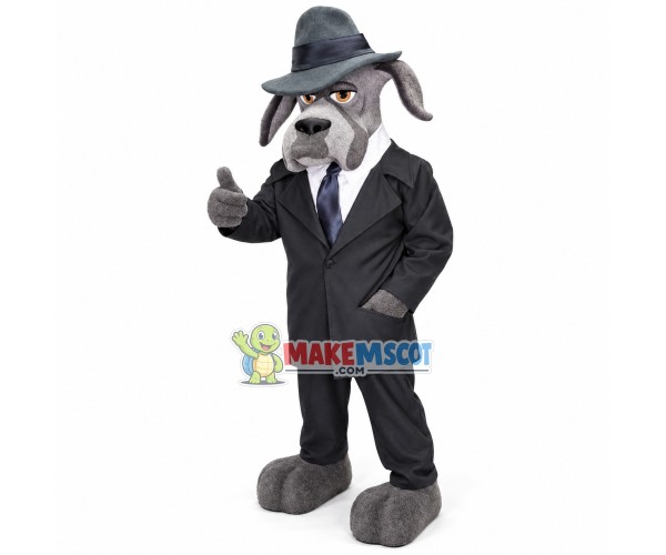 Cautious Detective Dog Mascot Costume Outfit Cautious Detective Dog Mascot Costume Outfit
