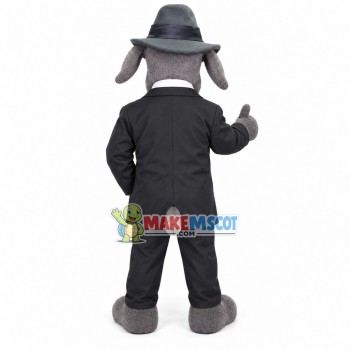 Cautious Detective Dog Mascot Costume Outfit
