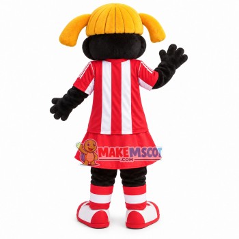 Blonde Black Cheer Girl Doll Mascot Costume Blonde Black Cheer Girl Doll Mascot Costume