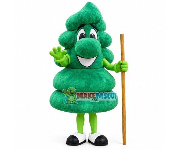 Green Stacked Tree of The Garden Mascot Costume