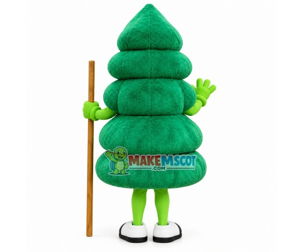Green Stacked Tree of The Garden Mascot Costume Green Stacked Tree of The Garden Mascot Costume