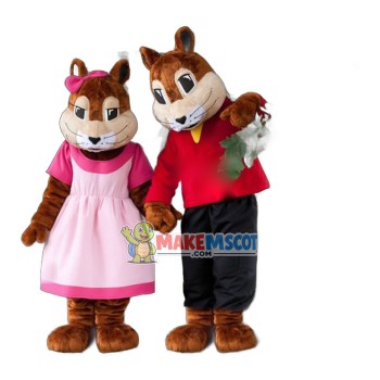 Loving Squirrel Couple In the Forest Mascot Costume