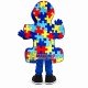 Colorful Stitched Puzzle Cartoon Mascot Costume Colorful Stitched Puzzle Cartoon Mascot Costume