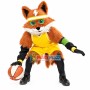 Green-eyed Thunder Fox Playing Basketball Mascot Costume