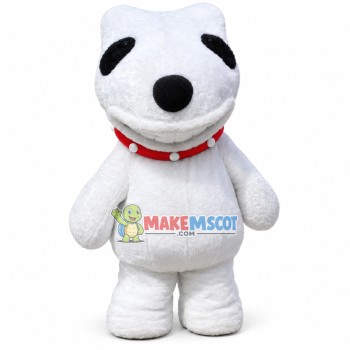 Adult Soft White Dog On The Beach Mascot Costume Adult Soft White Dog On The Beach Mascot Costume