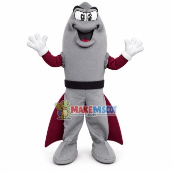 Gray Deep Sea Fish of Rockets Mascot Costume Gray Deep Sea Fish of Rockets Mascot Costume