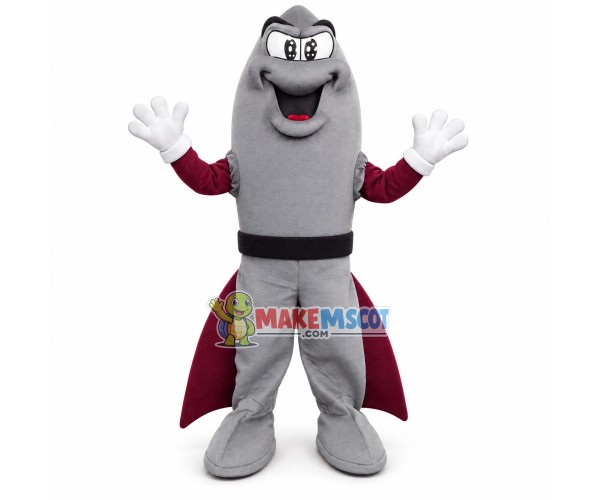 Gray Deep Sea Fish of Rockets Mascot Costume Gray Deep Sea Fish of Rockets Mascot Costume