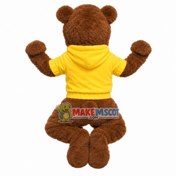 Brown Bear Jumping Excitedly Mascot Costume Brown Bear Jumping Excitedly Mascot Costume