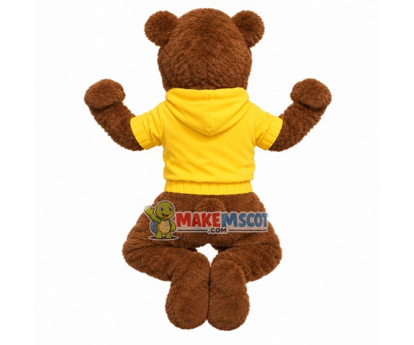 Brown Bear Jumping Excitedly Mascot Costume