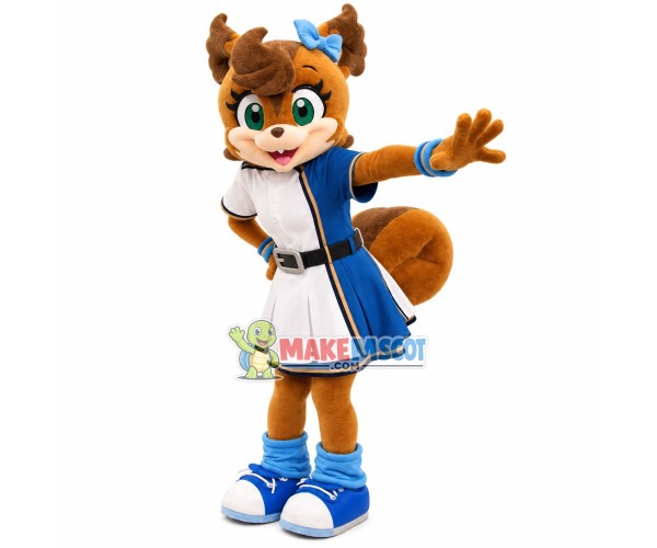 Charismatic Cheerleading Squirrel Mascot Costume Charismatic Cheerleading Squirrel Mascot Costume