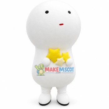 Handmade Pure White Snowman With Shiny Stars Mascot Costume Handmade Pure White Snowman With Shiny Stars Mascot Costume