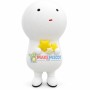 Handmade Pure White Snowman With Shiny Stars Mascot Costume