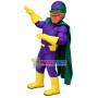 Purple Superhero With Dollar Badge Mascot Costume