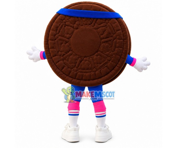 Chocolate Chip Cookie With Cream Filling Mascot Costume Chocolate Chip Cookie With Cream Filling Mascot Costume