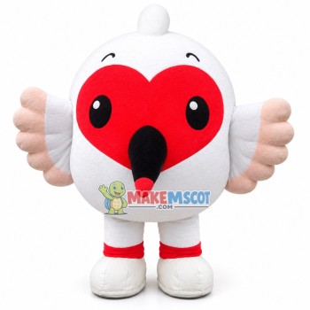 Cartoon White Bird With Bulging Body Mascot Costume Cartoon White Bird With Bulging Body Mascot Costume