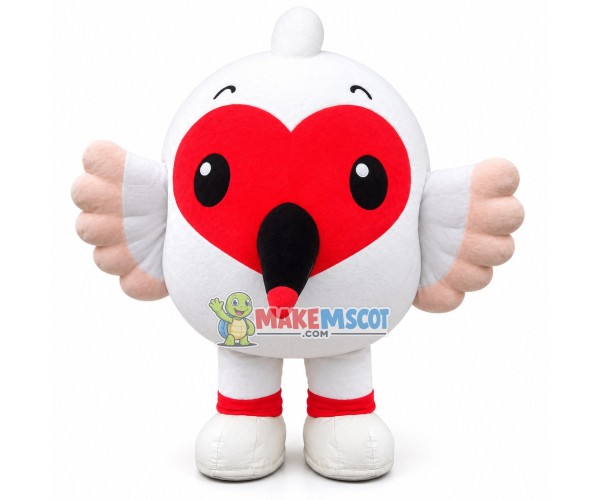 Cartoon White Bird With Bulging Body Mascot Costume