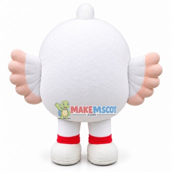 Cartoon White Bird With Bulging Body Mascot Costume Cartoon White Bird With Bulging Body Mascot Costume