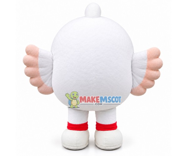 Cartoon White Bird With Bulging Body Mascot Costume Cartoon White Bird With Bulging Body Mascot Costume