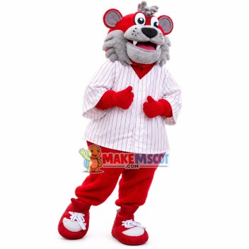 Self-encouraging Red Tiger Mascot Costume