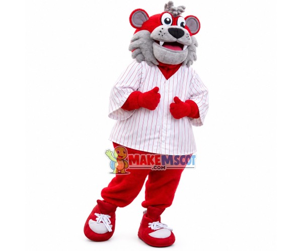 Self-encouraging Red Tiger Mascot Costume Self-encouraging Red Tiger Mascot Costume