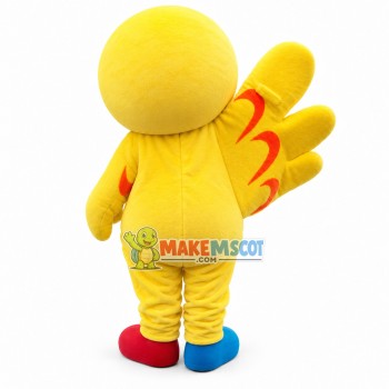 Cartoon Smiley Doll With Big Wings Mascot Costume