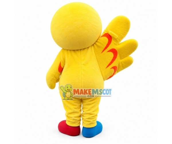 Cartoon Smiley Doll With Big Wings Mascot Costume Cartoon Smiley Doll With Big Wings Mascot Costume
