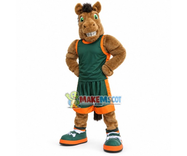 Sports Green-eyed Horse Mascot Costume for College Sports Green-eyed Horse Mascot Costume for College