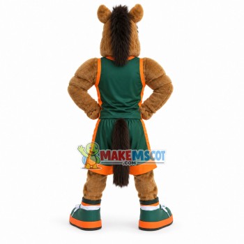 Sports Green-eyed Horse Mascot Costume for College