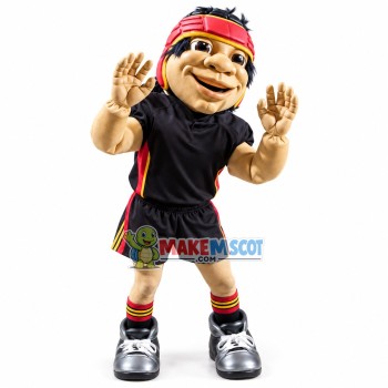 Black Athlete Wearing Protective Headgear Mascot Costume Black Athlete Wearing Protective Headgear Mascot Costume