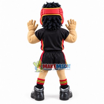 Black Athlete Wearing Protective Headgear Mascot Costume Black Athlete Wearing Protective Headgear Mascot Costume