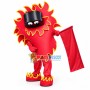 Flame Doll Carrying Red Flag Mascot Costume