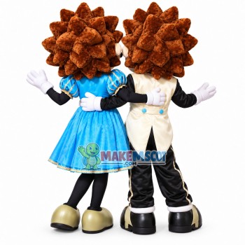 Loving Hedgehog Couple In Dinner Suit Mascot Costume Loving Hedgehog Couple In Dinner Suit Mascot Costume