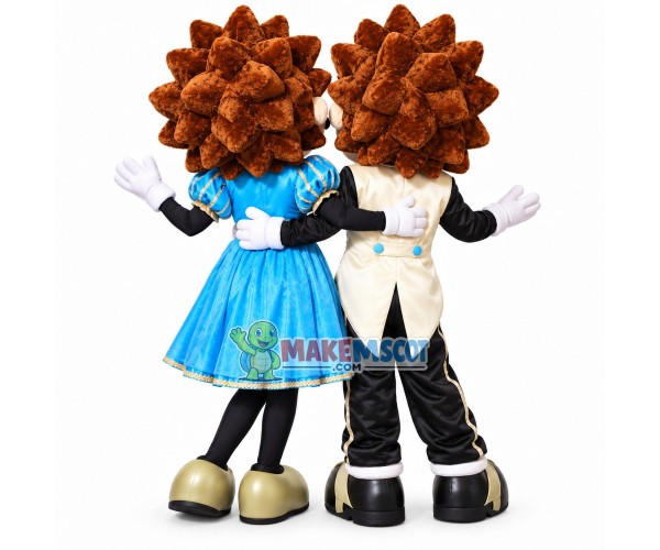 Loving Hedgehog Couple In Dinner Suit Mascot Costume