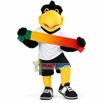 Adult Black Eagle Holding The Signage Mascot Costume Adult Black Eagle Holding The Signage Mascot Costume