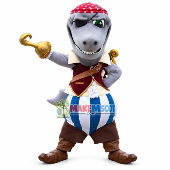 Evil Pirate Dragon With Hook Hand Mascot Costume Evil Pirate Dragon With Hook Hand Mascot Costume