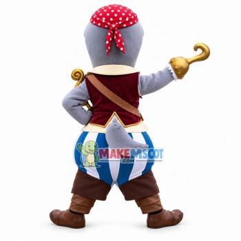 Evil Pirate Dragon With Hook Hand Mascot Costume Evil Pirate Dragon With Hook Hand Mascot Costume